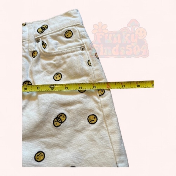 Reformation Mixed Emotions Smiley High Rise Straight Leg Cotton Jeans Sz 24 NWT - Picture 10 of 13